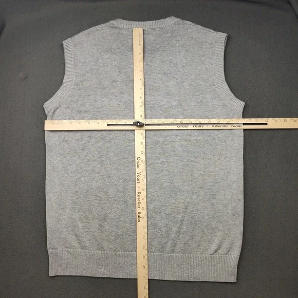 Paul Jones Sweater Vest Mens Extra Large Gray V Neck Cable Knit Pullover Golf - Picture 8 of 10